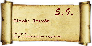 Siroki István névjegykártya