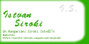 istvan siroki business card